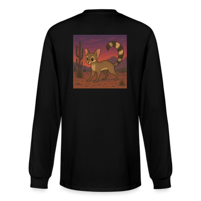 Ringtail Landscape | Men's Organic Classic Long Sleeve T-Shirt - Black - black