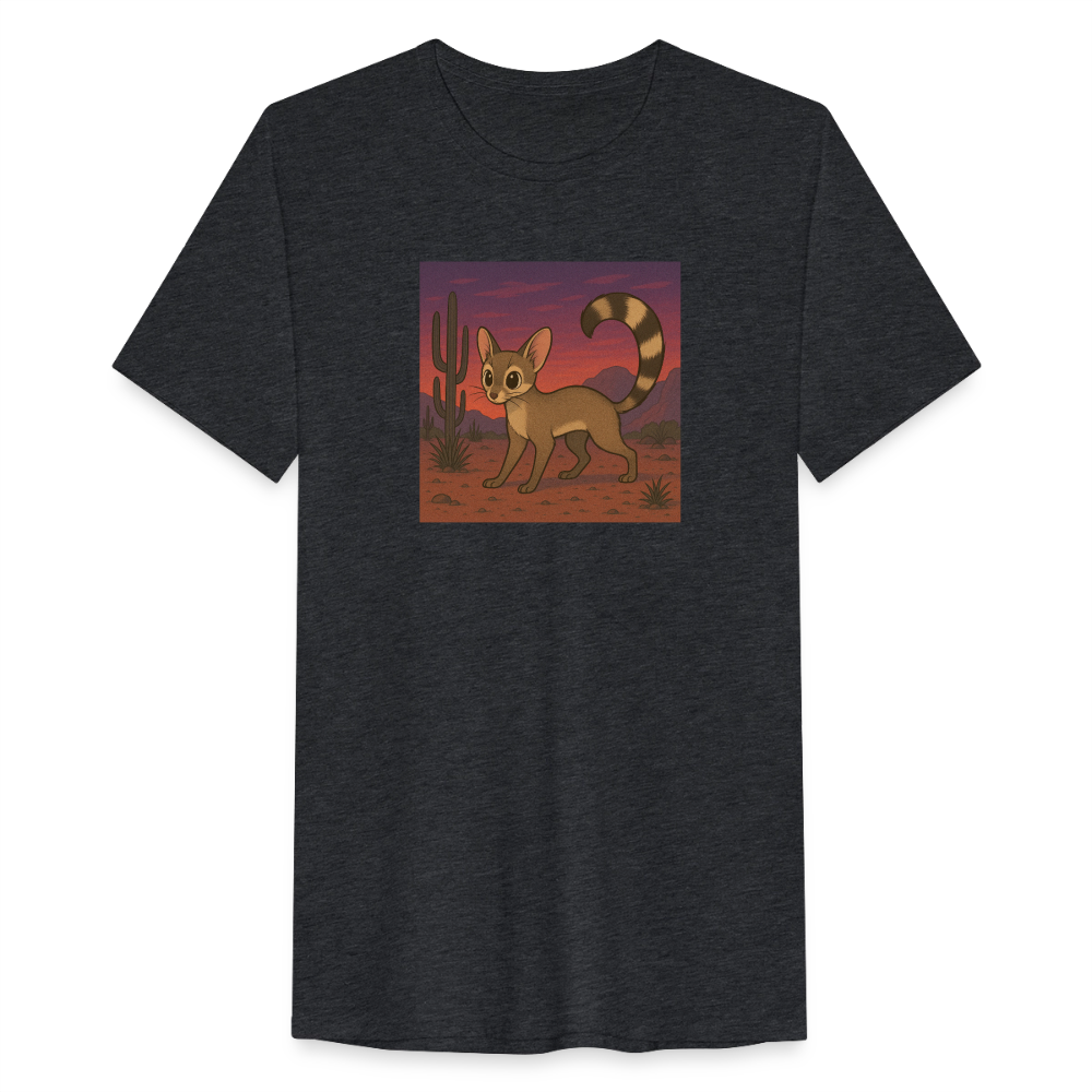 Ringtail Landscape | Men’s Tri-Blend T-Shirt - Black - heather black