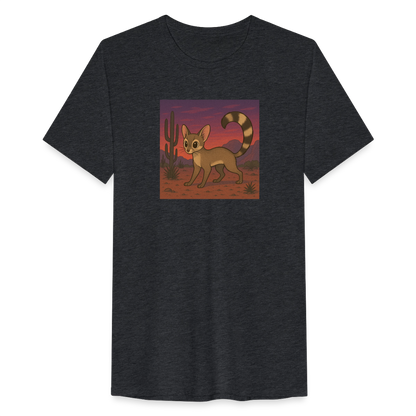 Ringtail Landscape | Men’s Tri-Blend T-Shirt - Black - heather black