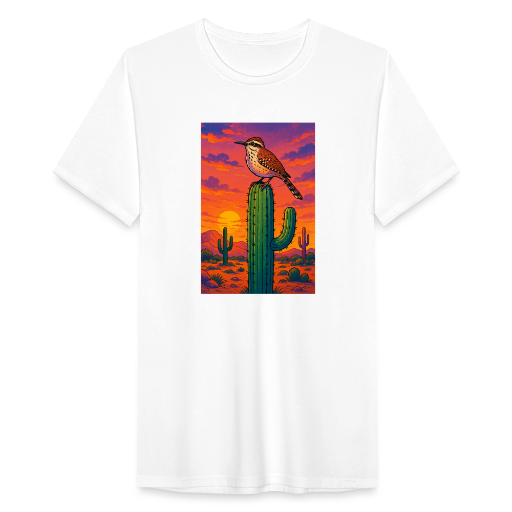 Cactus Wren Landscape | Men's Tri-Blend T-Shirt - White - white