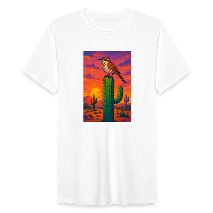 Cactus Wren Landscape | Men's Tri-Blend T-Shirt - White - white
