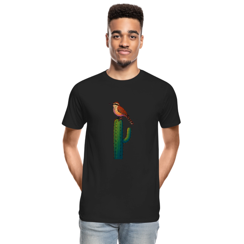 Cactus Wren Spotlight | Men's Organic T-Shirt - Black - black