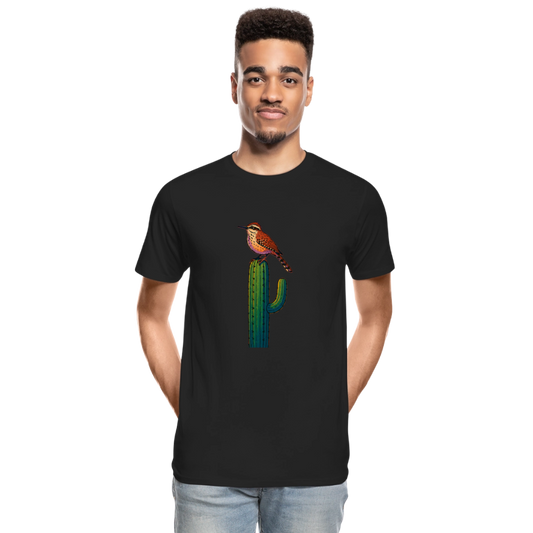 Cactus Wren Spotlight | Men's Organic T-Shirt - Black - black