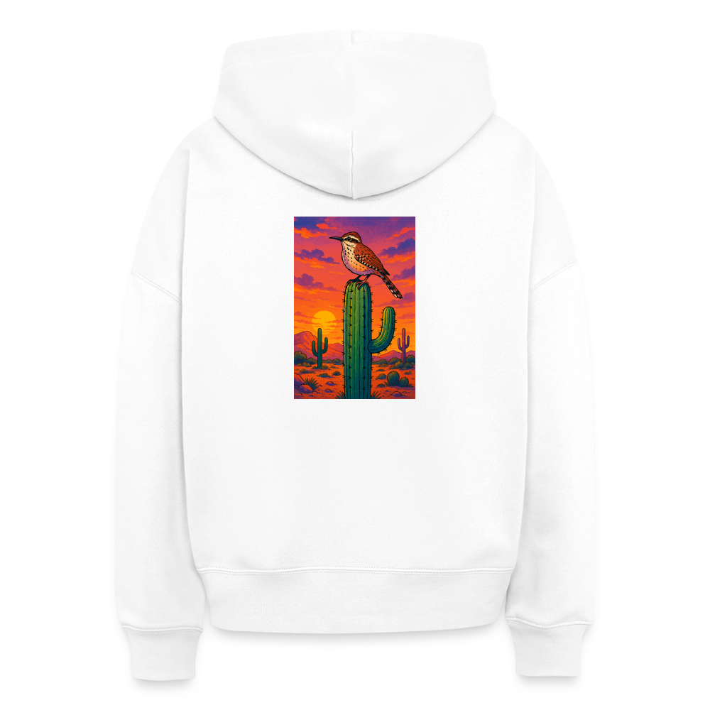 Cactus Wren Landscape | Women's Organic Classic Hoodie - White - white
