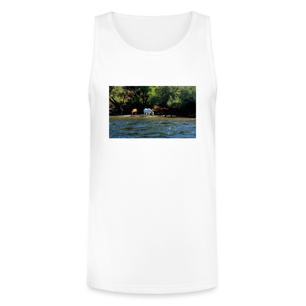Salt River Horses | Men's Tri-Blend Tank - White - white