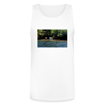 Salt River Horses | Men's Tri-Blend Tank - White - white