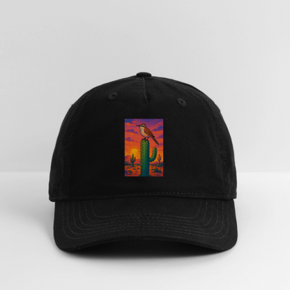 Cactus Wren Landscape | Organic Baseball Hat - Black - black