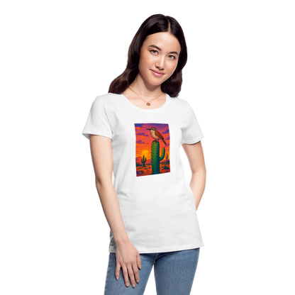 Cactus Wren Landscape | Women's Organic T-Shirt - White 