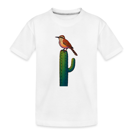 Cactus Wren Spotlight | Kids Organic T-Shirt - White - white