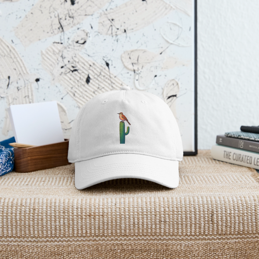 Cactus Wren Spotlight | Organic Baseball Hat - White - white