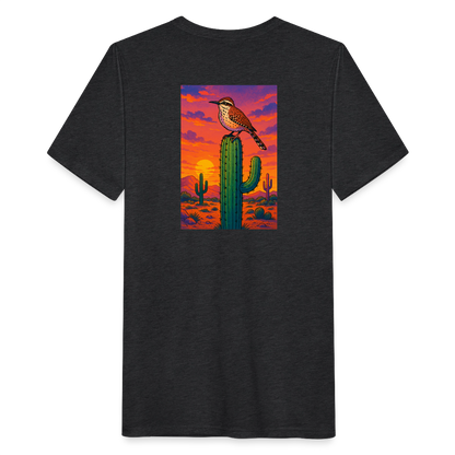 Cactus Wren Landscape | Men's Tri-Blend Classic T-Shirt - Black - heather black