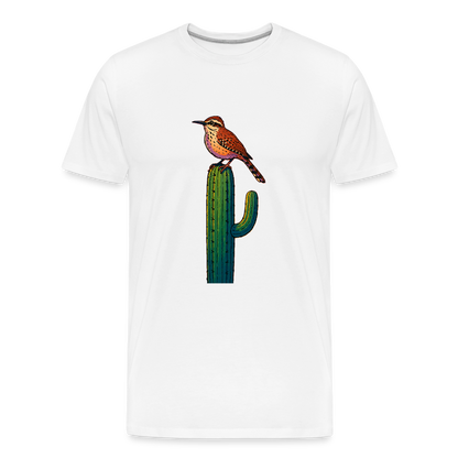 Cactus Wren Spotlight | Men's Organic T-Shirt -White - white
