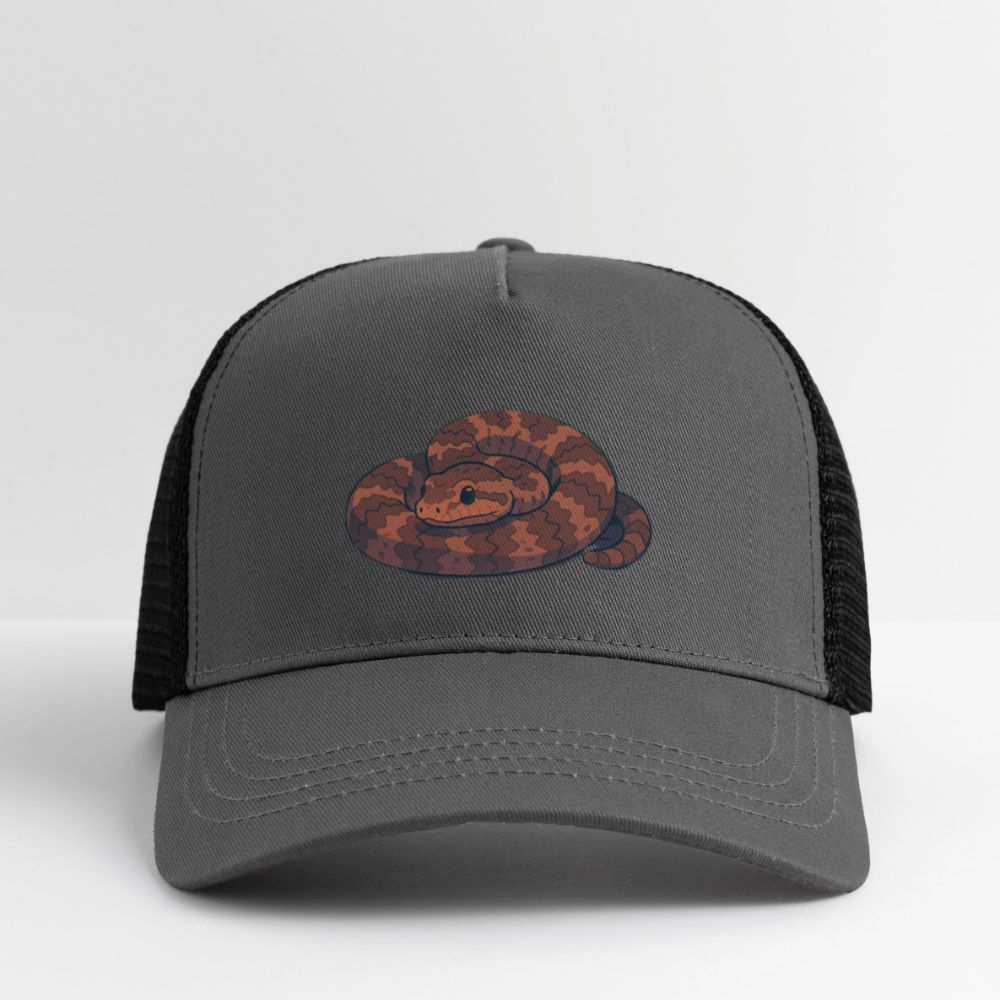 'Ridge-nosed Rattlesnake | Spotlight' Eco Trucker Cap - smoke grey/black