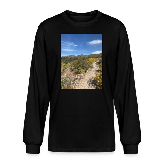 Lost Dog Trail | Men's Organic Long Sleeve T-Shirt - Black - black