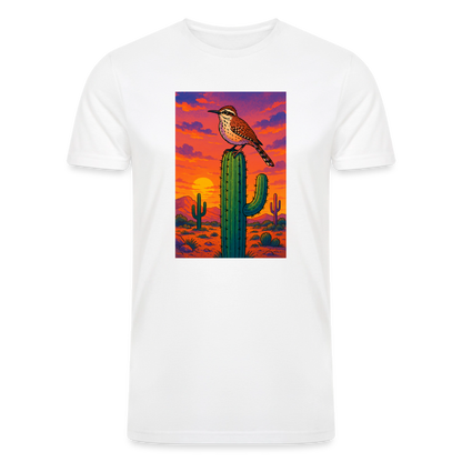 Cactus Wren Landscape | Men's Tri-Blend T-Shirt - White - white